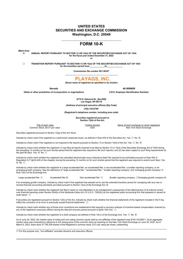 Thumbnail PlayAGS
 10-K Annual Report 2022