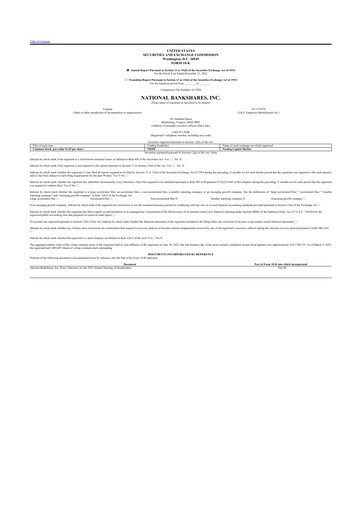 Thumbnail National Bankshares 10-K Annual Report 2022
