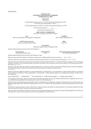 Thumbnail Ames National Corp. 10-K Annual Report 2022