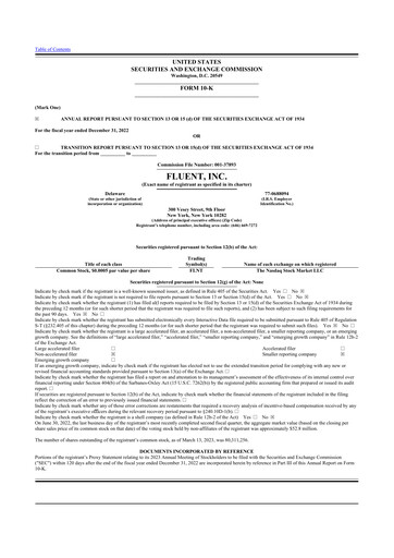 Vorschaubild Fluent 10-K Jahresbericht 2022