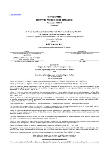 Thumbnail BBX Capital Corporation
 10-K Annual Report 2022