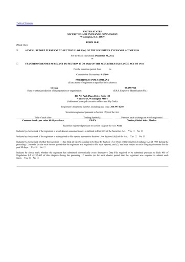 Thumbnail Northwest Pipe Company
 10-K Annual Report 2022