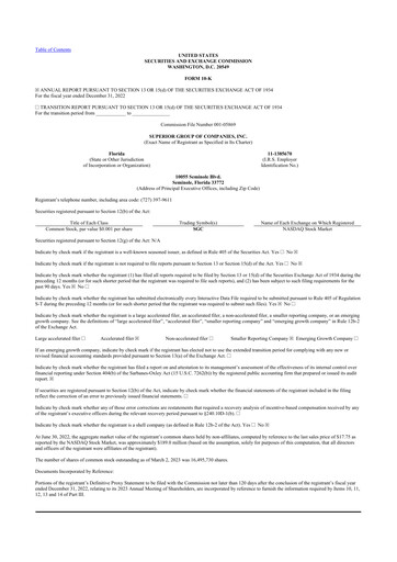 Thumbnail Superior Group of Companies 10-K Annual Report 2022