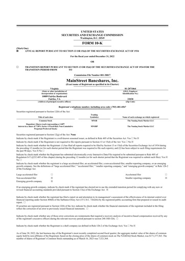 Vorschaubild MainStreet Bancshares 10-K Jahresbericht 2022