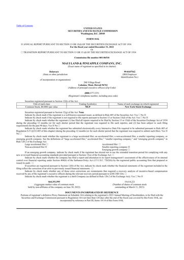 Miniature Maui Land & Pineapple Company 10-K Rapport annuel 2022