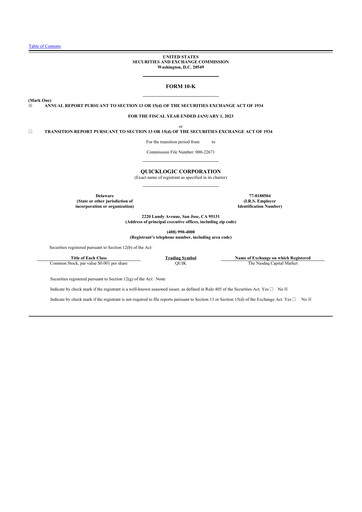 Thumbnail Quicklogic 10-K Annual Report 2022