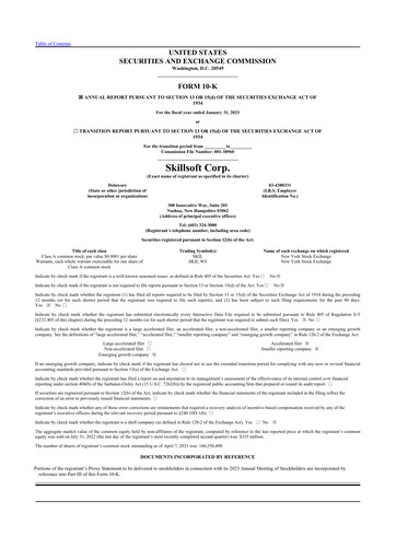 Miniature Skillsoft 10-K Rapport annuel 2023