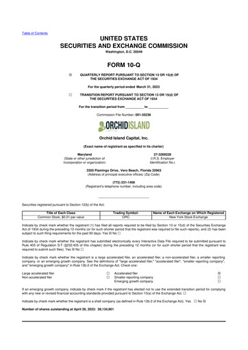Thumbnail Orchid Island Capital
 10-Q Quarterly Report FY2023 