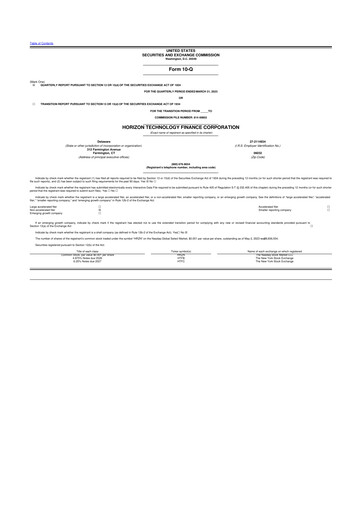 Vorschaubild Horizon Technology Finance 10-Q Quartalsbericht 2023 