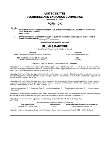 Vorschaubild Plumas Bancorp 10-Q Quartalsbericht 2023 