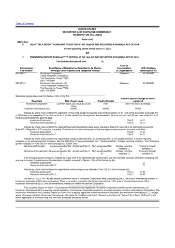 Vorschaubild Huntsman Corporation
 10-Q Quartalsbericht  