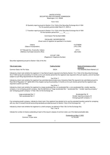 Thumbnail Escalade Sports 10-Q Quarterly Report FY2023 