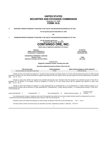 Thumbnail Contango Ore 10-Q Quarterly Report FY2023 