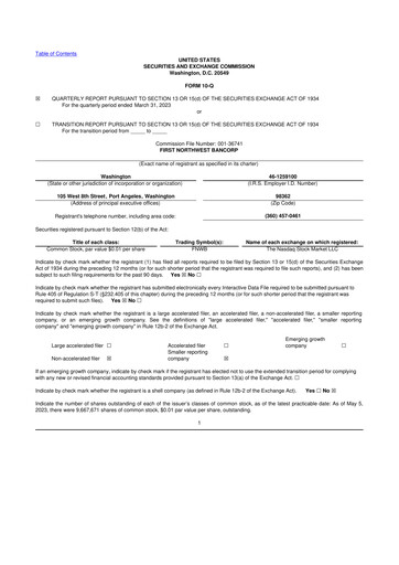 Thumbnail First Northwest Bancorp 10-Q Quarterly Report FY2023 