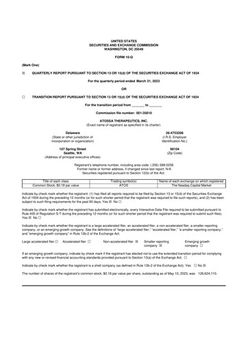 Thumbnail Atossa Therapeutics 10-Q Quarterly Report FY2023 
