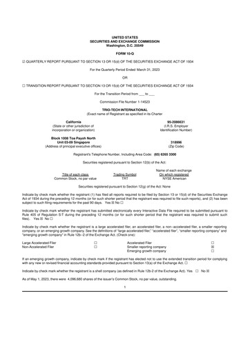 Thumbnail Trio-Tech International 10-Q Quarterly Report FY2023 Q3