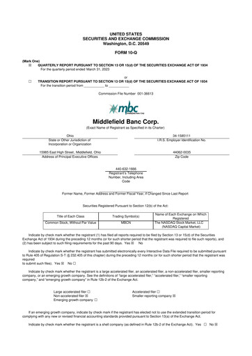 Vorschaubild Middlefield Banc
 10-Q Quartalsbericht 2023 