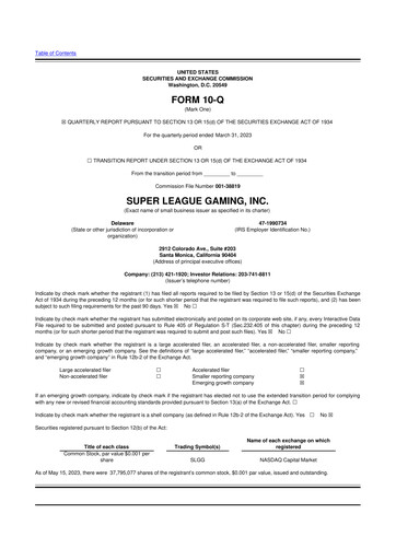Thumbnail Super League Enterprise 10-Q Quarterly Report FY2023 