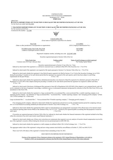 Thumbnail Value Line 10-K Annual Report 2023