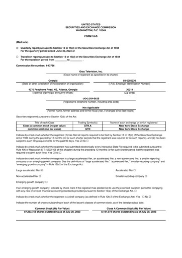 Miniature Gray Media
 10-Q Rapport trimestriel 2023 