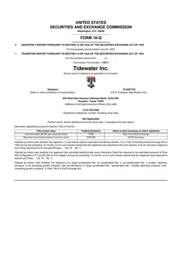 Thumbnail Tidewater 10-Q Quarterly Report FY2023 