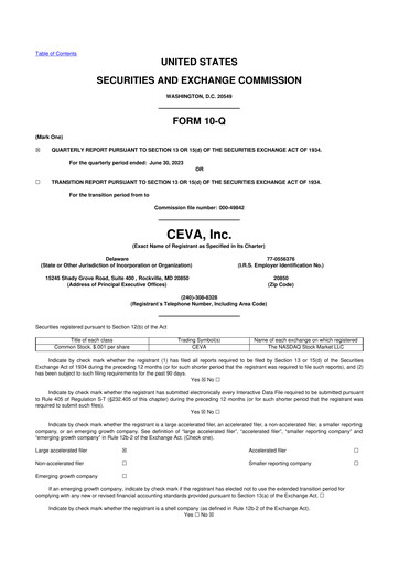 Thumbnail CEVA
 10-Q Quarterly Report FY2023 