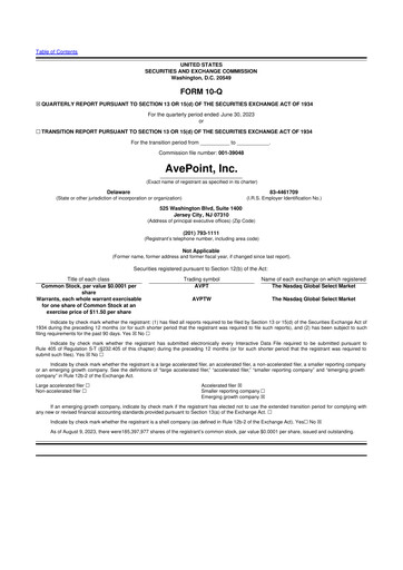 Thumbnail AvePoint 10-Q Quarterly Report FY2023 