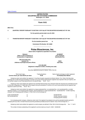 Vorschaubild Pulse Biosciences
 10-Q Quartalsbericht 2023 
