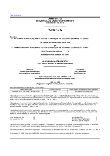 Thumbnail Quicklogic 10-Q Quarterly Report FY2023 
