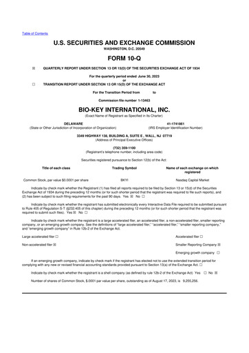Thumbnail BIO-key International
 10-Q Quarterly Report FY2023 
