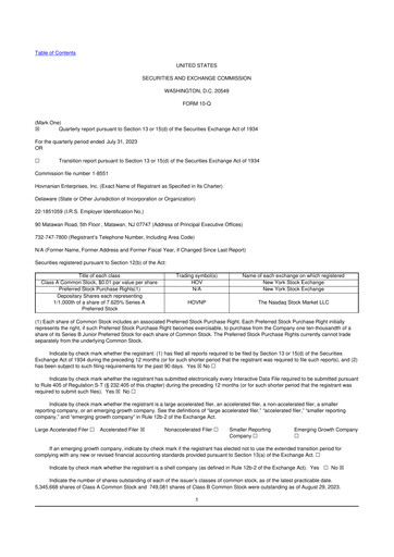 Thumbnail Hovnanian Enterprises
 10-Q Quarterly Report FY2023 