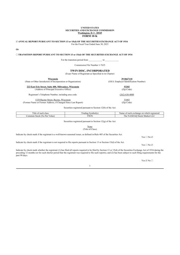 Thumbnail Twin Disc
 10-K Annual Report 2023