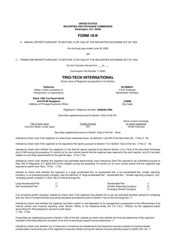 Thumbnail Trio-Tech International 10-K Annual Report 2023