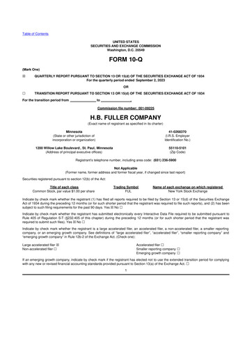 Thumbnail H.B. Fuller
 10-Q Quarterly Report FY2023 