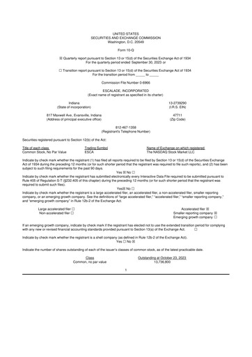 Thumbnail Escalade Sports 10-Q Quarterly Report FY2023 