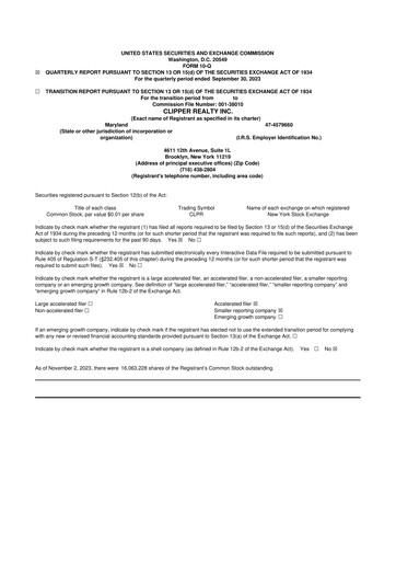 Thumbnail Clipper Realty 10-Q Quarterly Report FY2023 