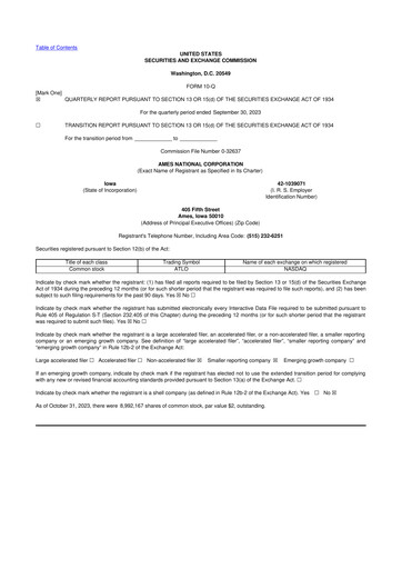 Thumbnail Ames National Corp. 10-Q Quarterly Report FY2023 