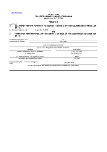Thumbnail Cathay General Bancorp 10-Q Quarterly Report FY2023 