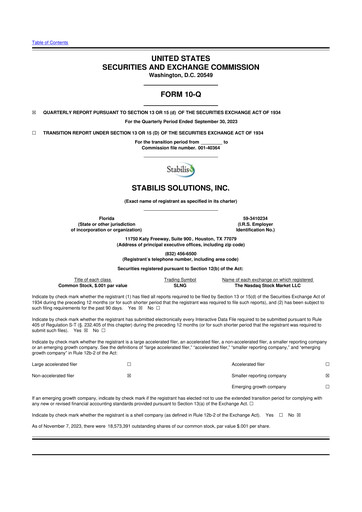 Thumbnail Stabilis Solutions 10-Q Quarterly Report FY2023 