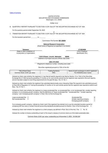 Thumbnail NRC Health
 10-Q Quarterly Report FY2023 