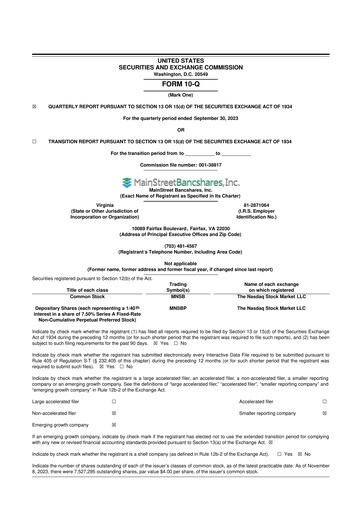 Thumbnail MainStreet Bancshares 10-Q Quarterly Report FY2023 