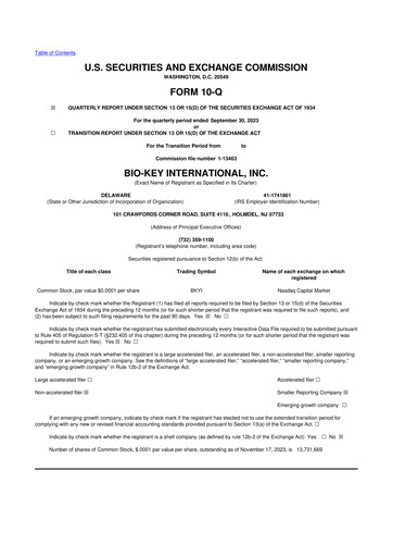 Thumbnail BIO-key International
 10-Q Quarterly Report FY2023 