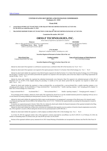 Thumbnail Ormat Technologies
 10-K Annual Report 2023