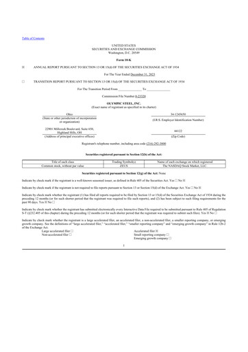 Thumbnail Olympic Steel
 10-K Annual Report 2023