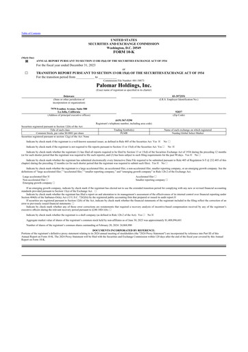 Thumbnail Palomar Holdings 10-K Annual Report 2023