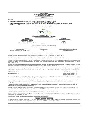 Thumbnail Freshpet 10-K Annual Report 2023
