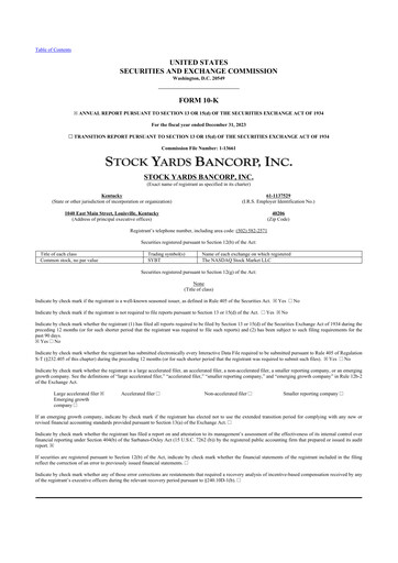 Thumbnail Stock Yards Bancorp 10-K Annual Report 2023
