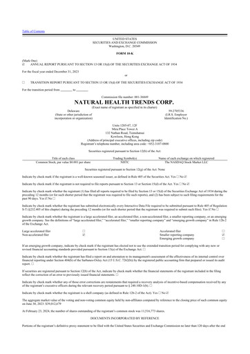 Thumbnail Natural Health Trends 10-K Annual Report 2023