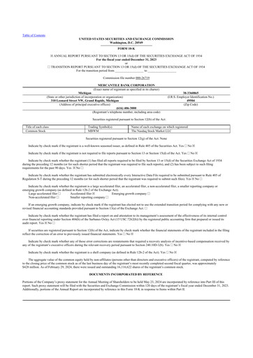 Thumbnail Mercantile Bank 10-K Annual Report 2023