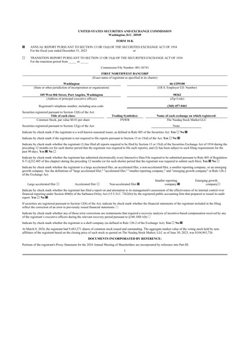 Vorschaubild First Northwest Bancorp 10-K Jahresbericht 2023